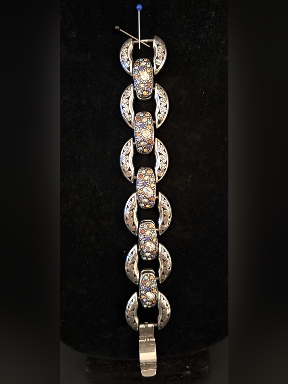 Brighton Jewelry Bracelet Crystal Voyage Chunky Link Bracelet Silver Crystals